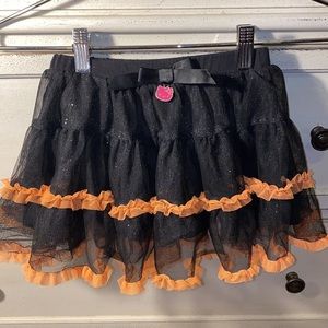 Hello Kitty Halloween Tutu black orange tulle ruffle skirt 3T